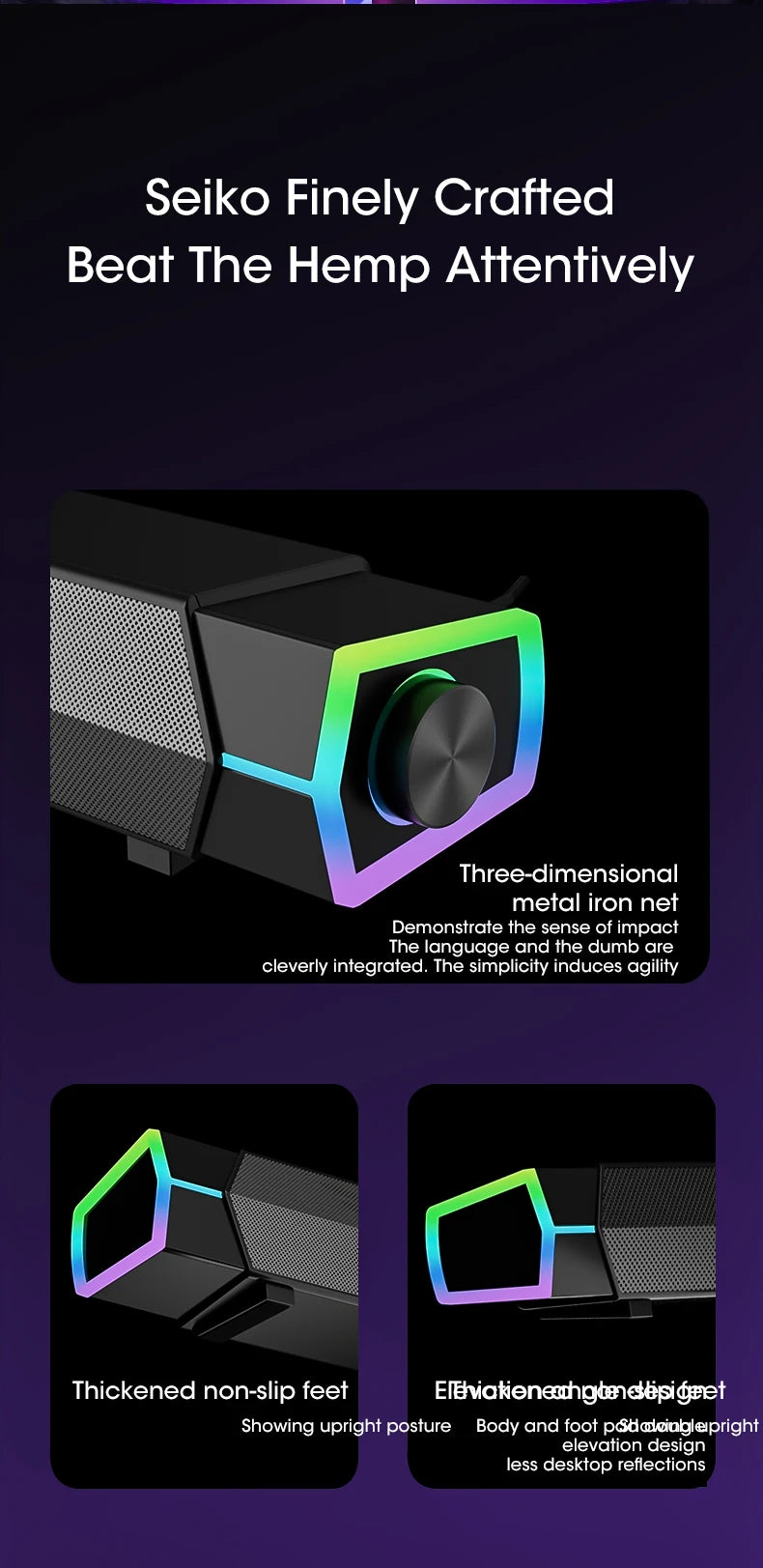 Bluetooth 5.0 Computer Soundbar - 4D Surround with Subwoofer