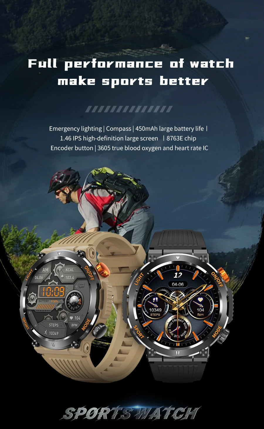 Men's Smart Watch - HD Touchscreen, Waterproof, Health Monitor