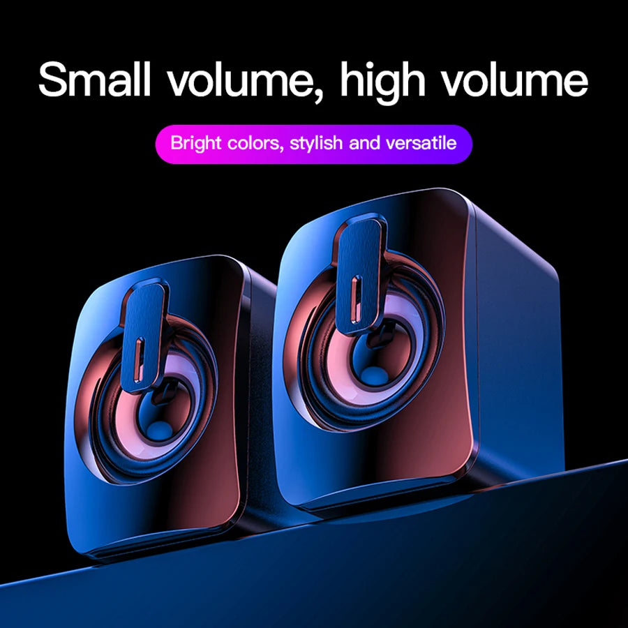 Mini USB Computer Speakers - Stereo Sound Speaker for Laptop, Desktop & PC