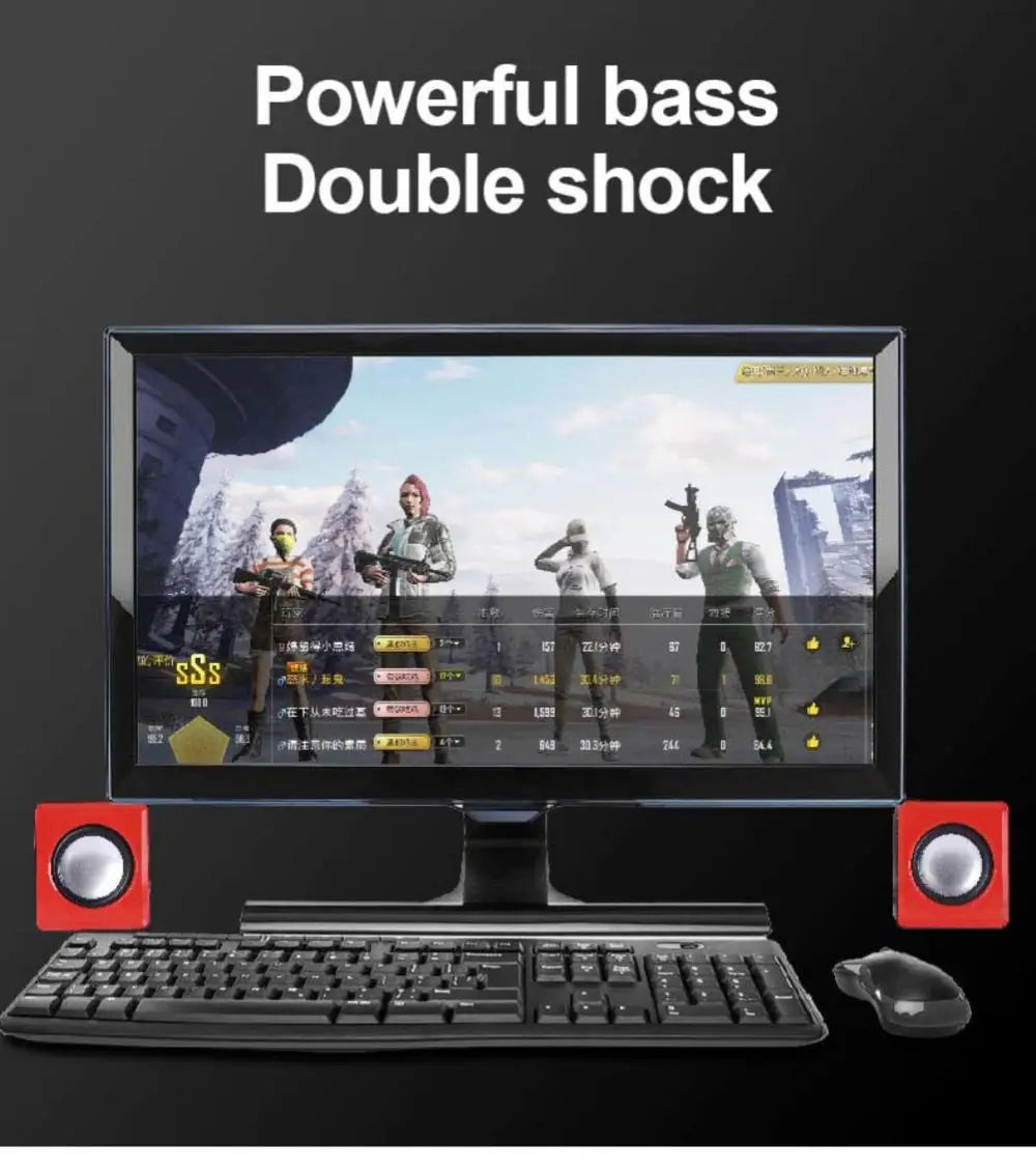 Mini USB Computer Speakers - Stereo Sound Speaker for Laptop, Desktop & PC