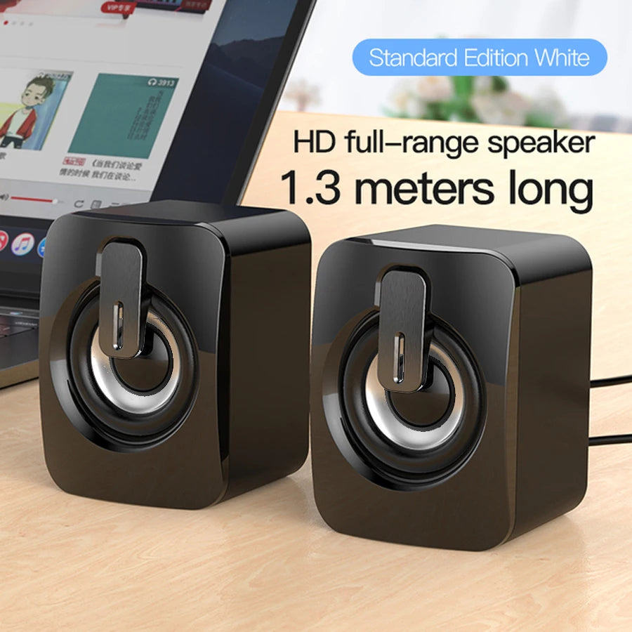 Mini USB Computer Speakers - Stereo Sound Speaker for Laptop, Desktop & PC