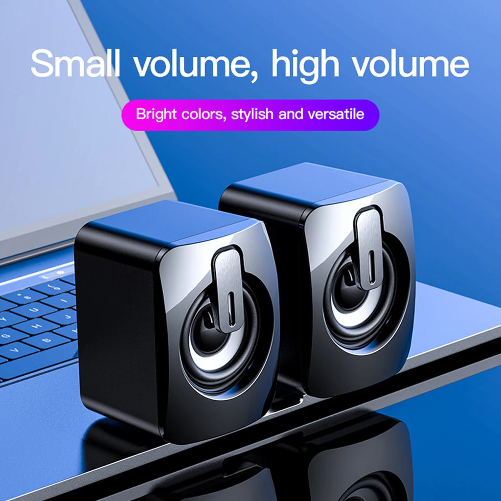 Mini USB Computer Speakers - Stereo Sound Speaker for Laptop, Desktop & PC