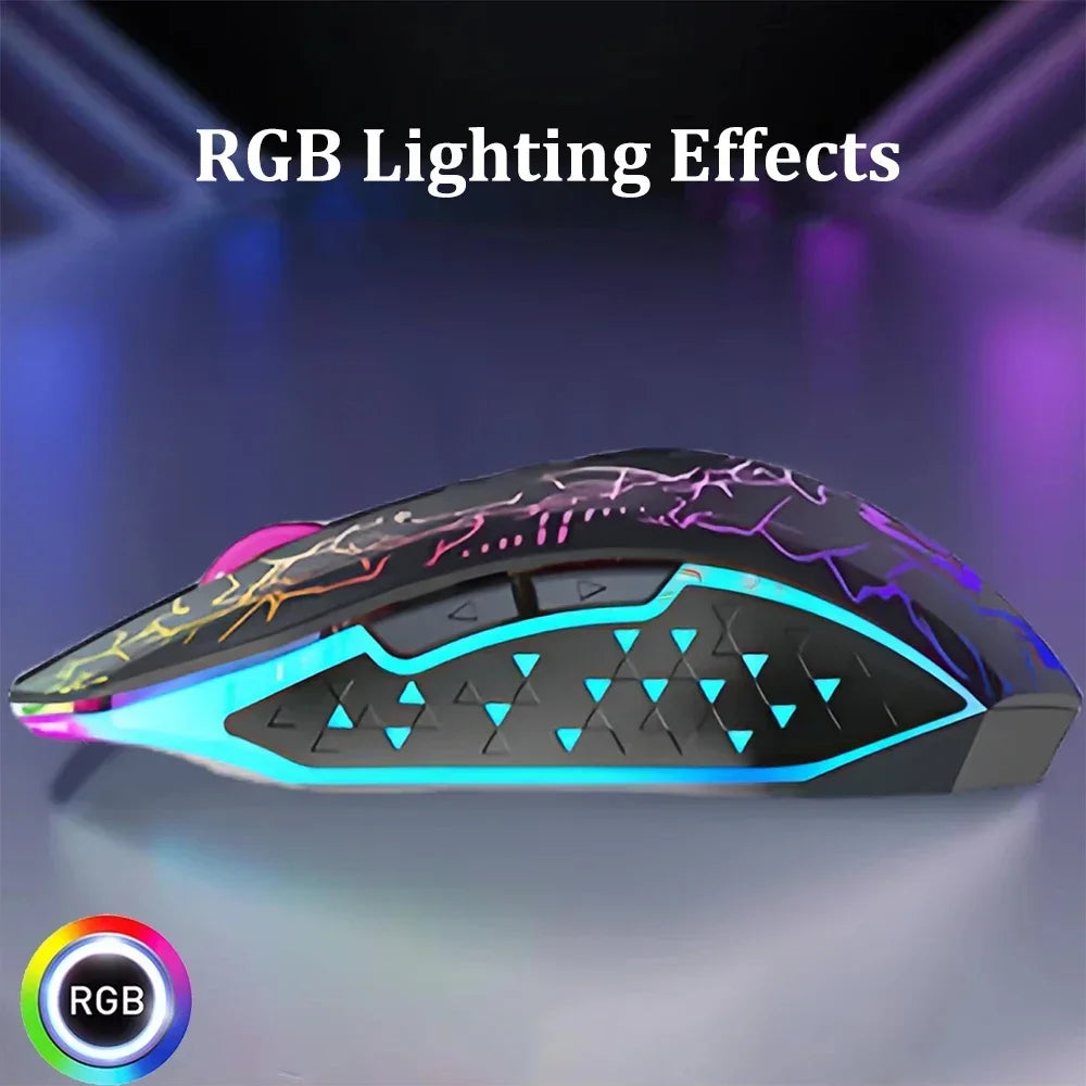 Bluetooth 5.2 Gaming Mouse - Dual Mode, RGB, Silent Click