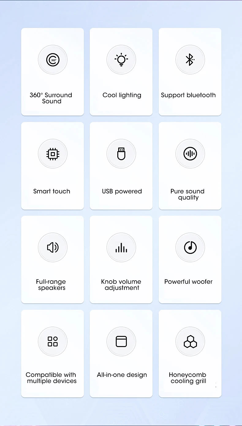 Bluetooth 5.0 Computer Soundbar - 4D Surround with Subwoofer