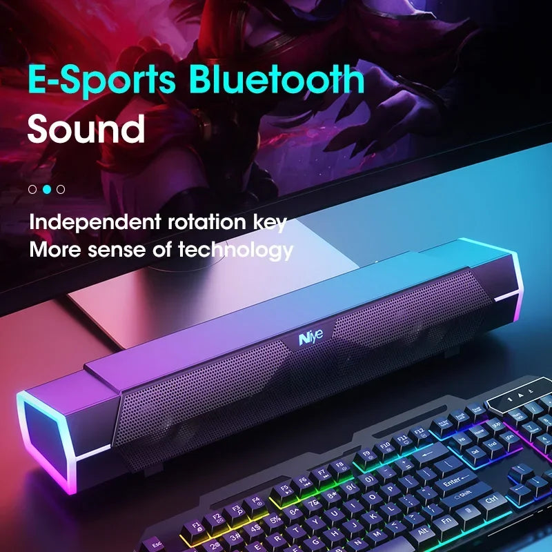 Bluetooth 5.0 Computer Soundbar - 4D Surround with Subwoofer