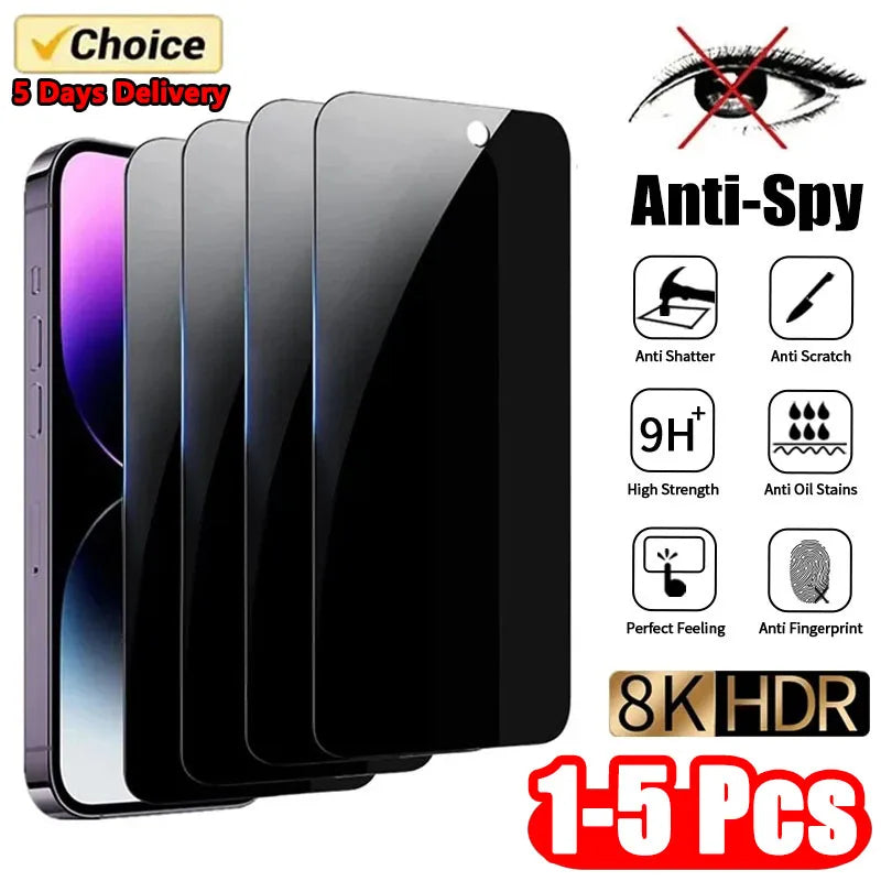 Privacy Screen Protector for iPhone - Anti-Spy Glass (1-5 Pack)
