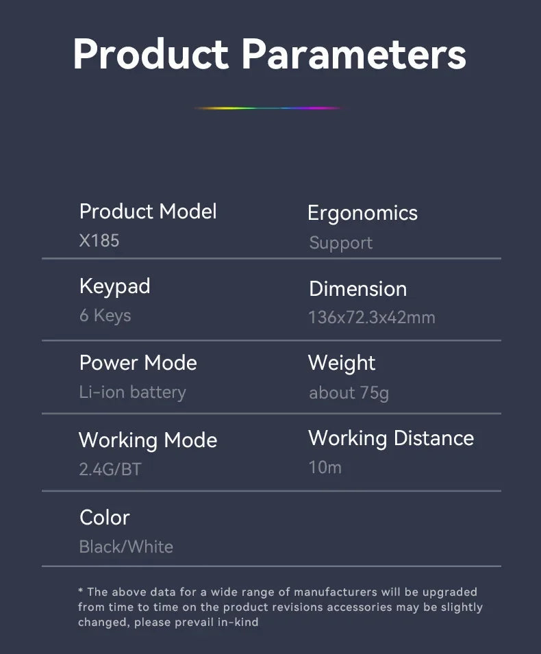 Bluetooth 5.2 Gaming Mouse - Dual Mode, RGB, Silent Click