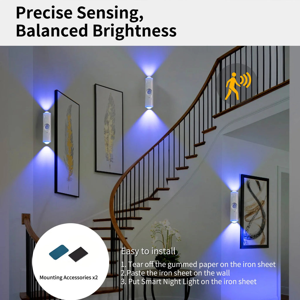 Smart Sensor Night Light - Rechargeable Wall Light with Dimming