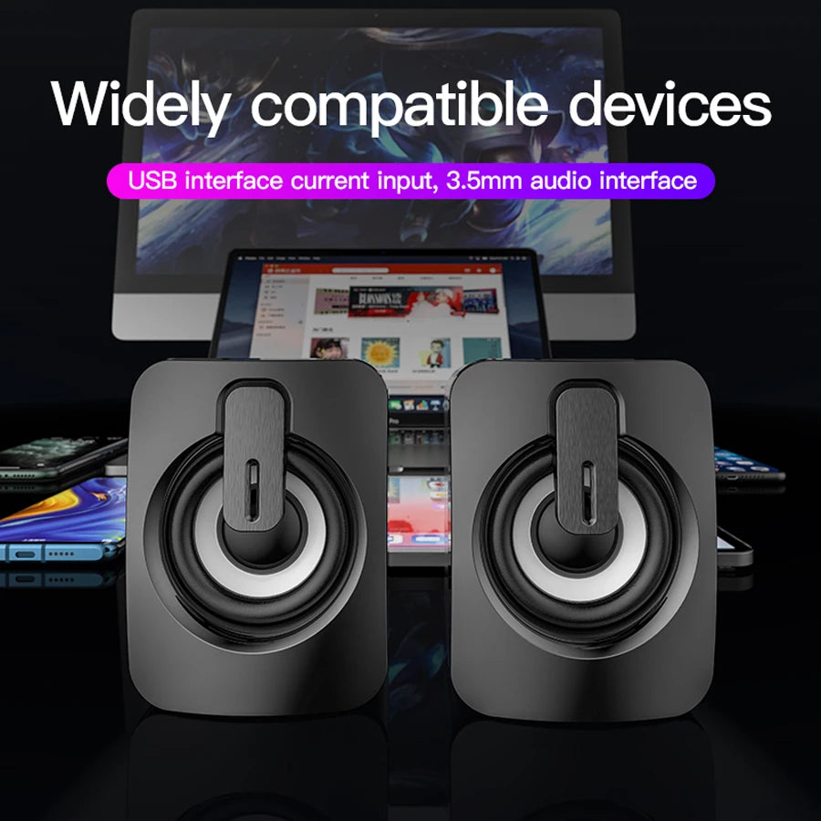Mini USB Computer Speakers - Stereo Sound Speaker for Laptop, Desktop & PC