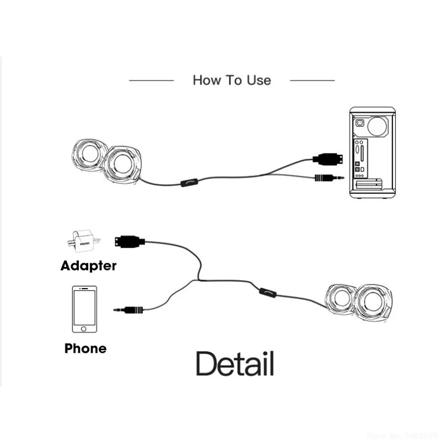 Mini USB Computer Speakers - Stereo Sound Speaker for Laptop, Desktop & PC