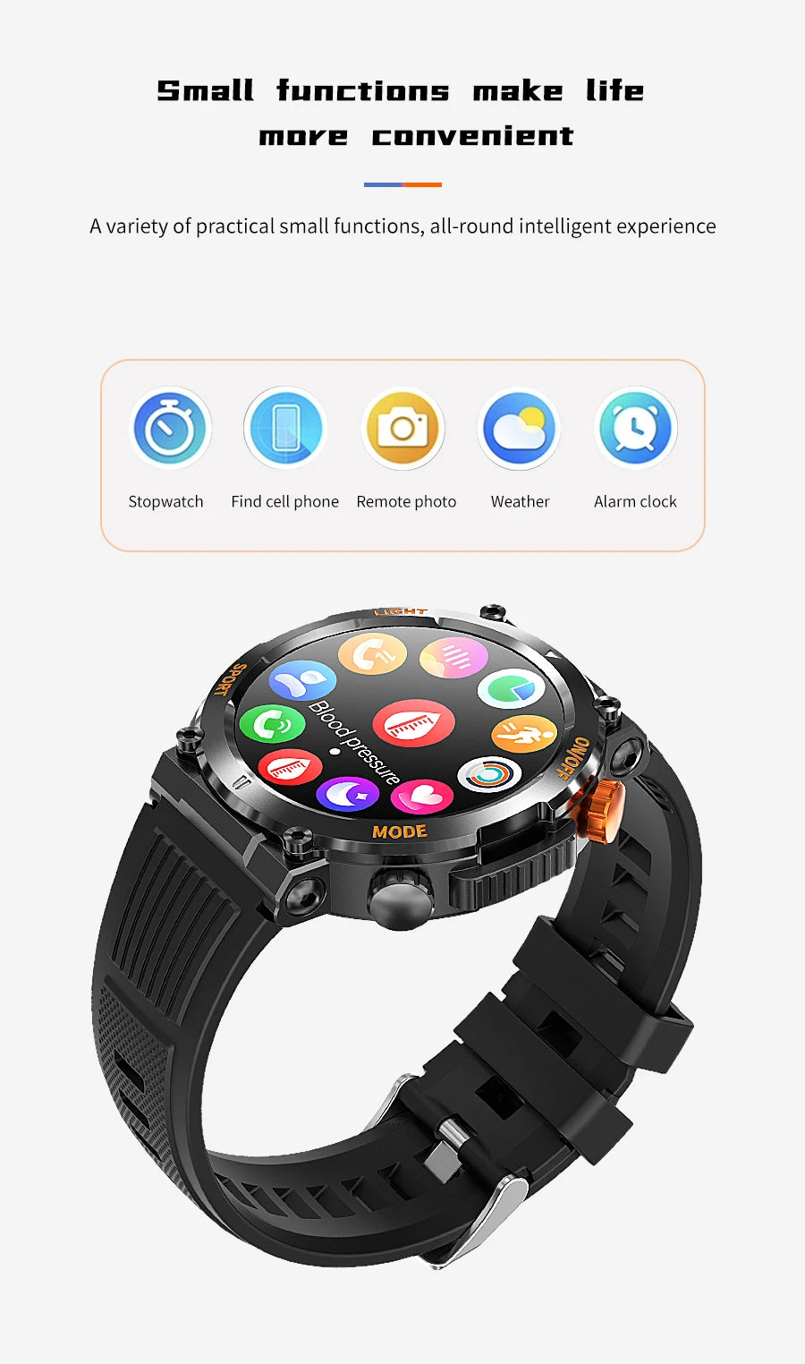 Men's Smart Watch - HD Touchscreen, Waterproof, Health Monitor