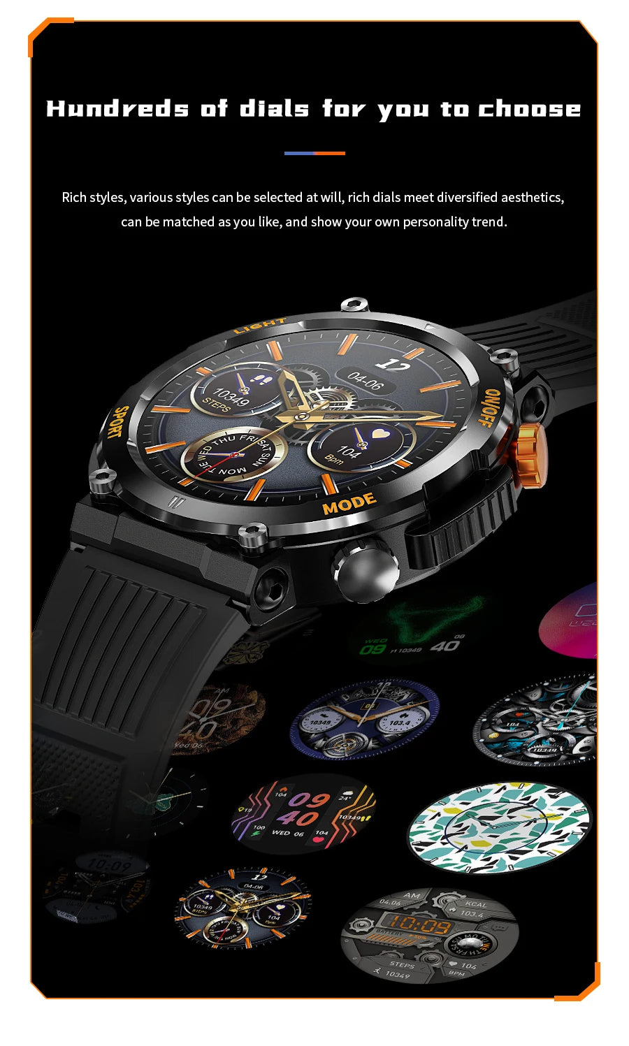 Men's Smart Watch - HD Touchscreen, Waterproof, Health Monitor