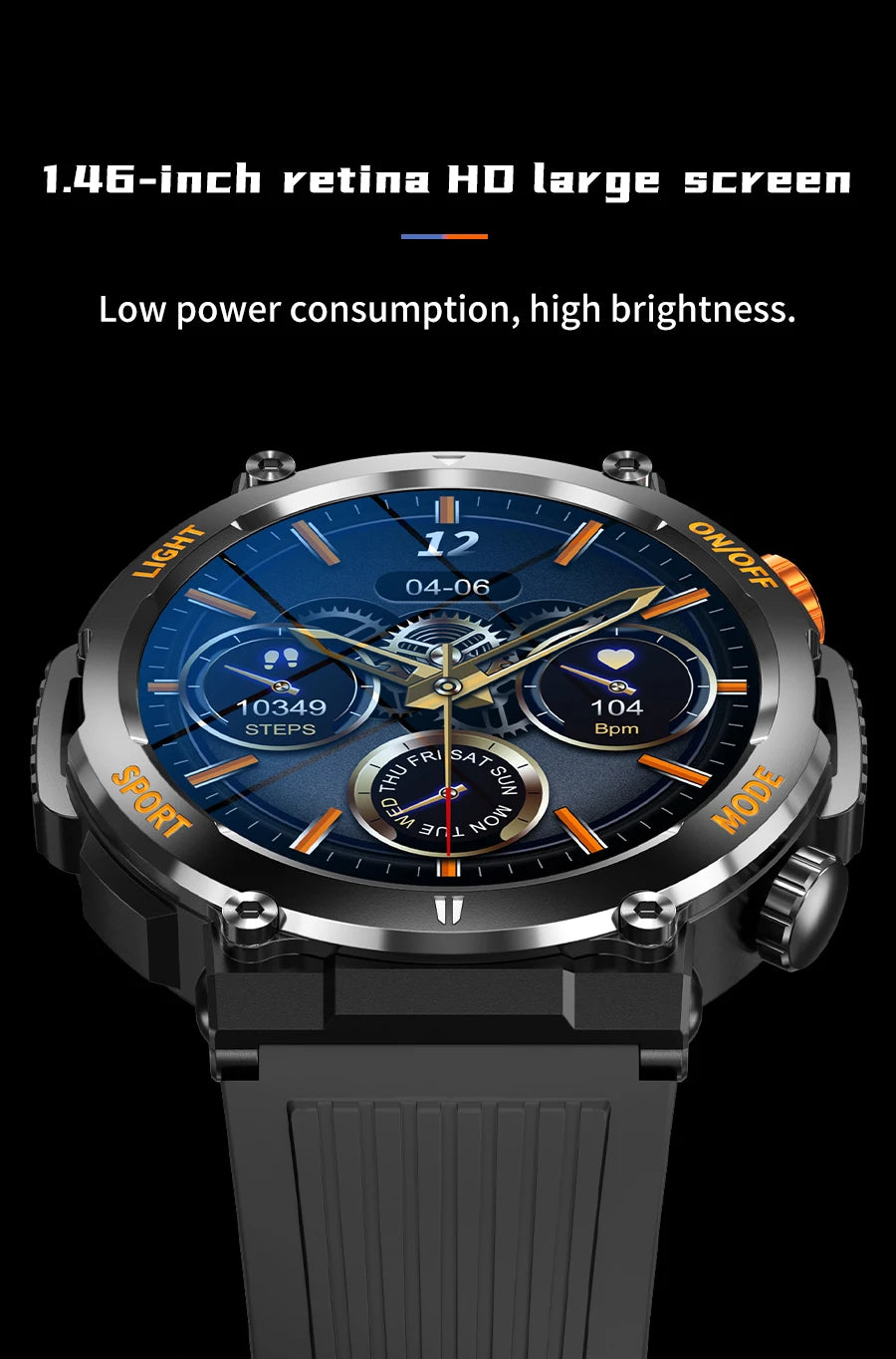 Men's Smart Watch - HD Touchscreen, Waterproof, Health Monitor