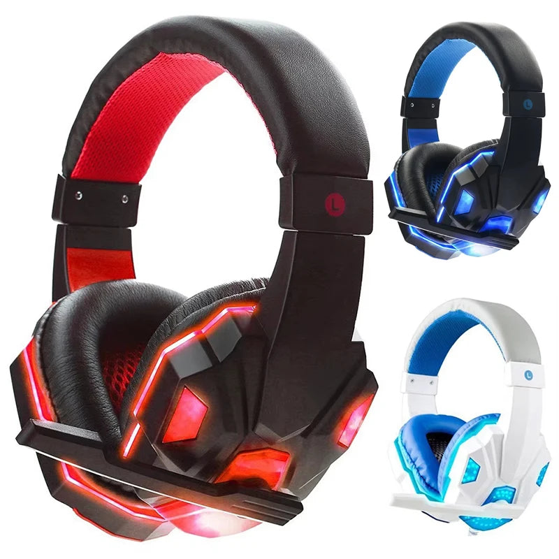 RGB Gaming Headset - Wired 3.5mm with Mic & LED Lights