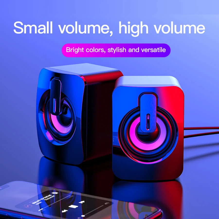 Mini USB Computer Speakers - Stereo Sound Speaker for Laptop, Desktop & PC