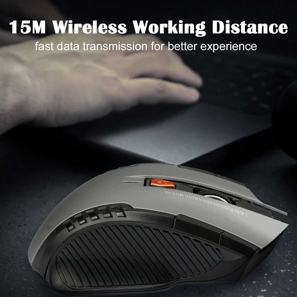 Wireless Gaming Mouse - 1600 DPI, 6 Buttons, 2.4G USB