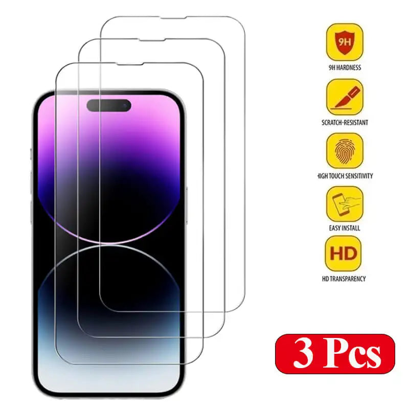 Tempered Glass Screen Protector for iPhone 11-17 (3/5 Pack)