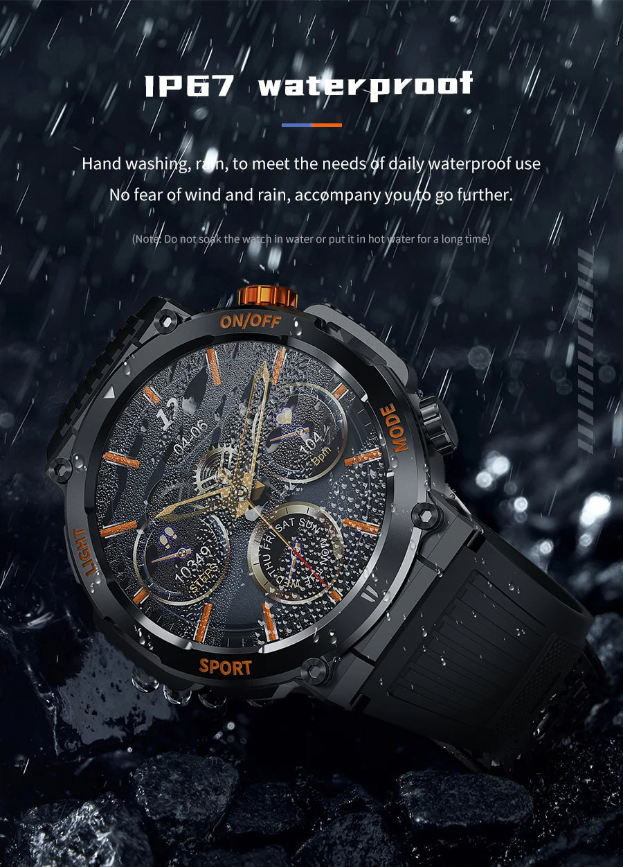 Men's Smart Watch - HD Touchscreen, Waterproof, Health Monitor