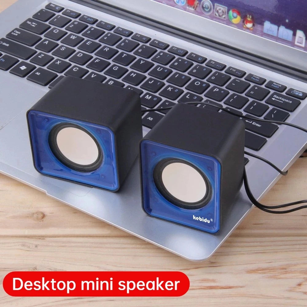 Mini USB Computer Speakers - Stereo Sound Speaker for Laptop, Desktop & PC