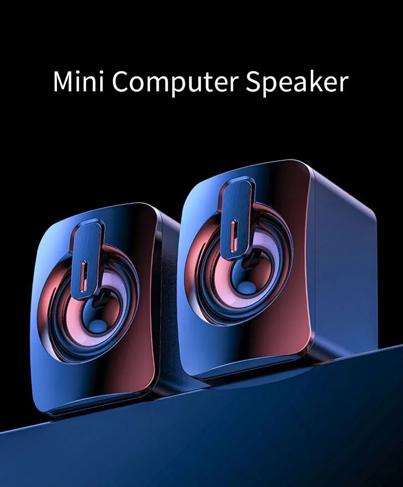 Minicomputer Speakers - HiFi Stereo with LED Light & 3.5mm Plug