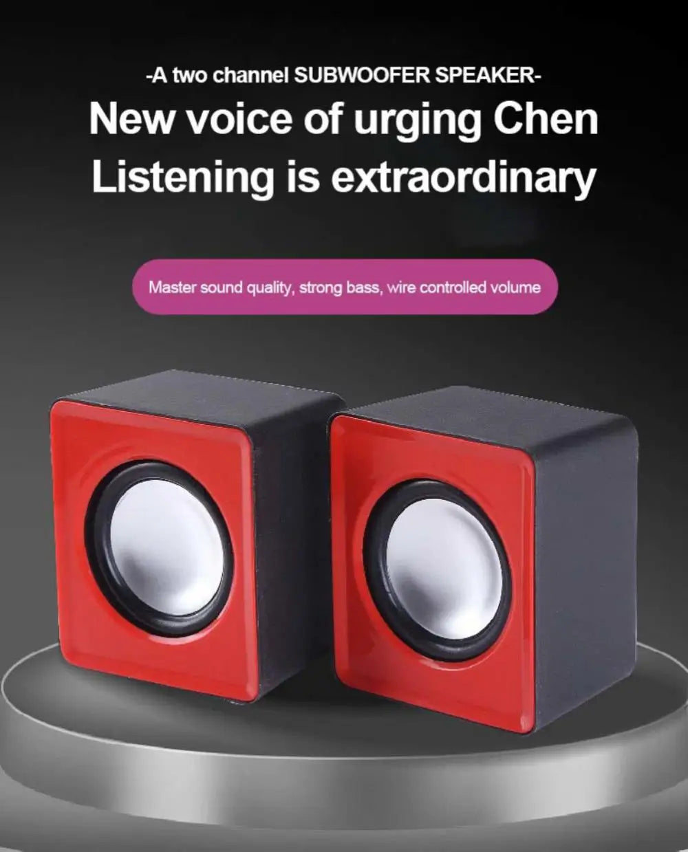 Mini USB Computer Speakers - Stereo Sound Speaker for Laptop, Desktop & PC