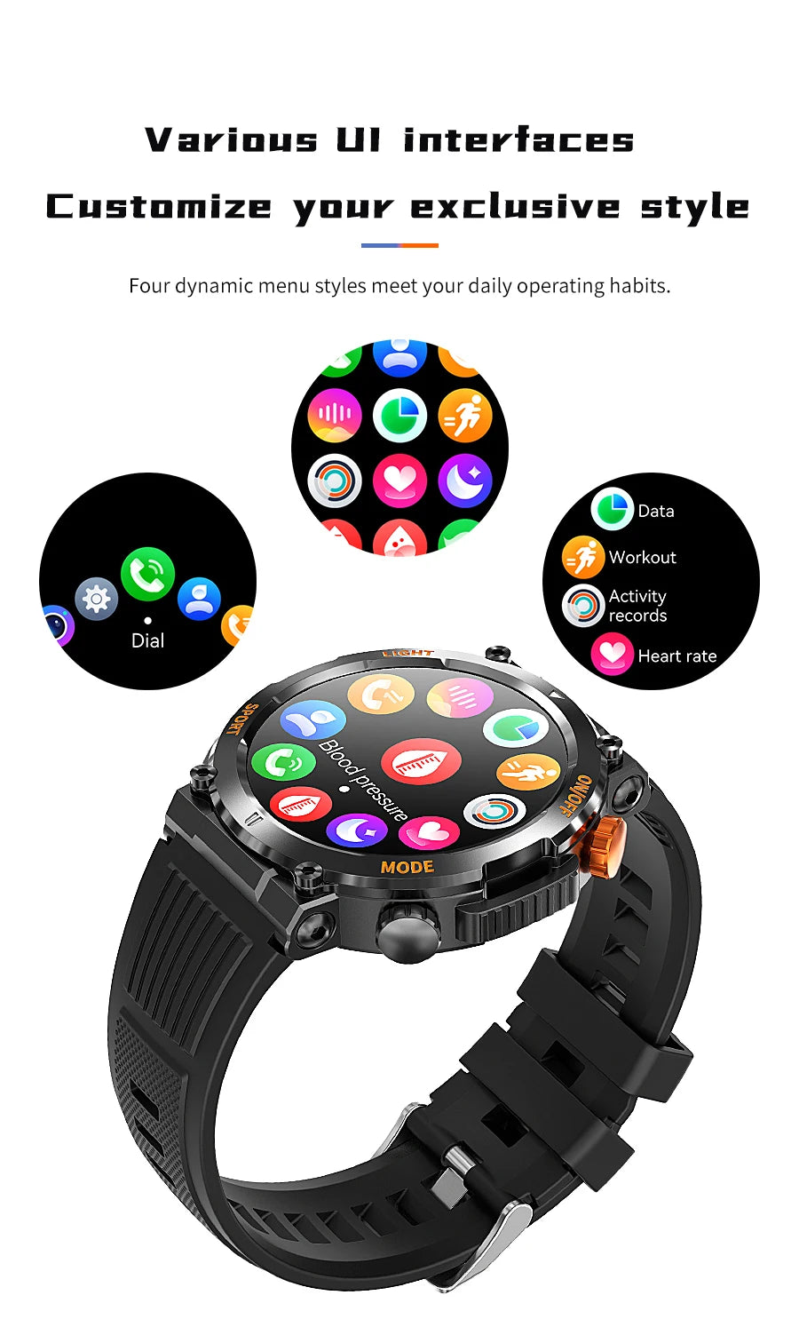 Men's Smart Watch - HD Touchscreen, Waterproof, Health Monitor