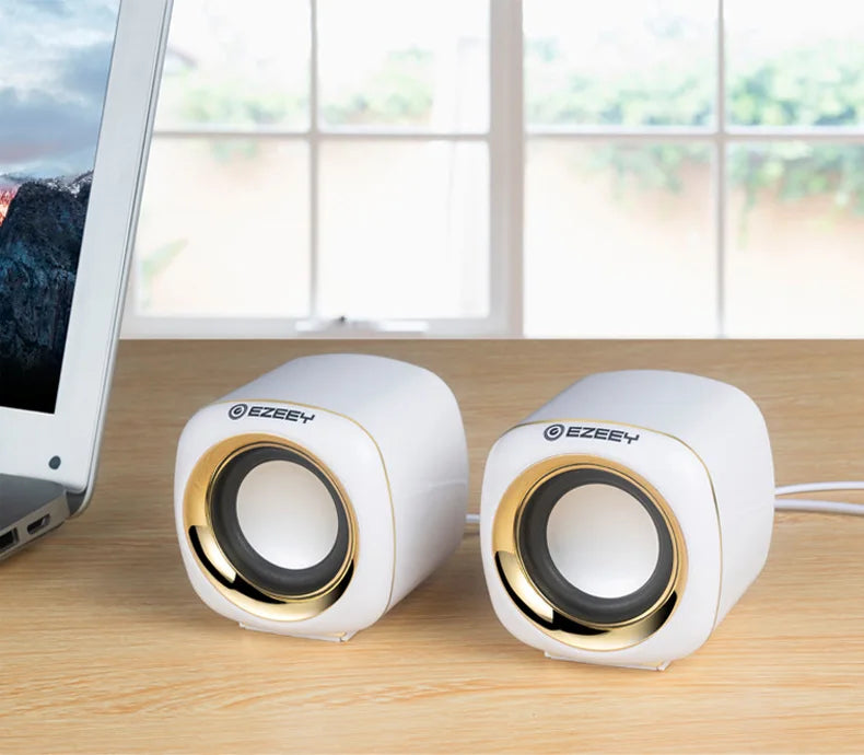 HiFi USB Desktop Speakers - Dual Stereo with Subwoofer & AUX