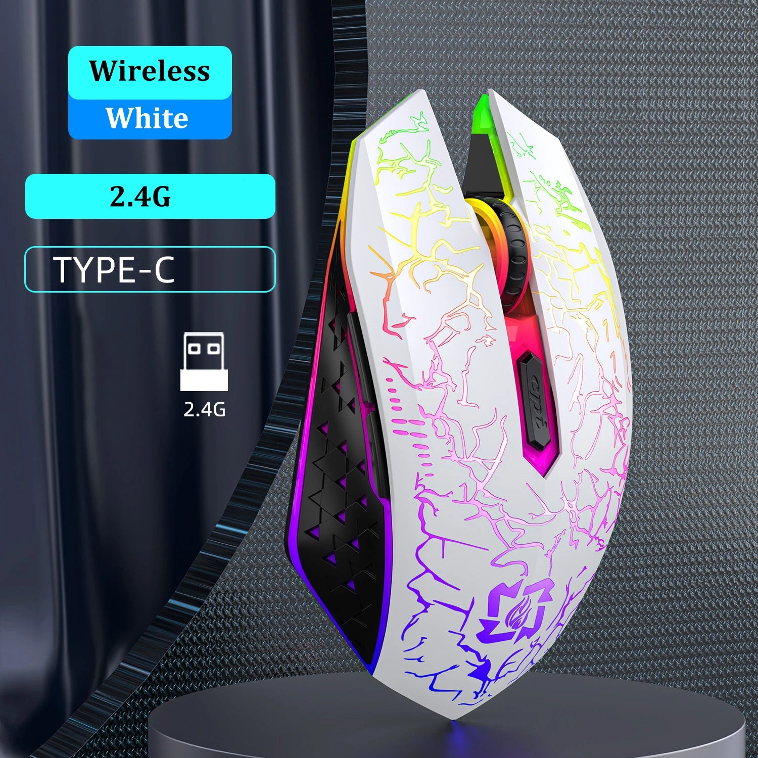 Bluetooth 5.2 Gaming Mouse - Dual Mode, RGB, Silent Click