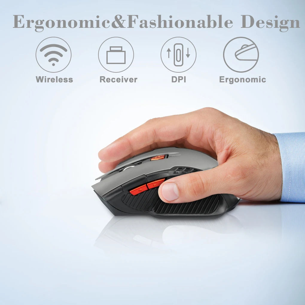 Wireless Gaming Mouse - 1600 DPI, 6 Buttons, 2.4G USB