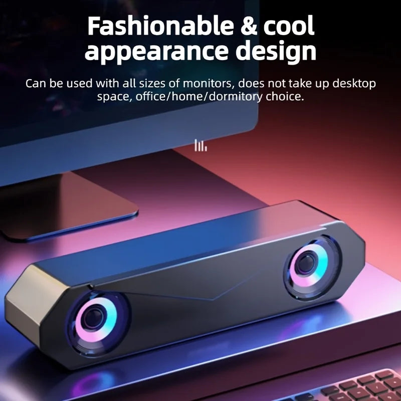 USB Computer Soundbar - HiFi Stereo Surround with Subwoofer