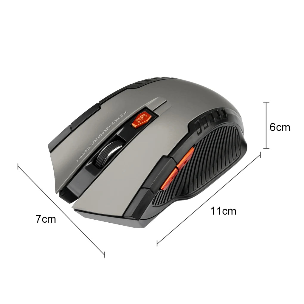Wireless Gaming Mouse - 1600 DPI, 6 Buttons, 2.4G USB